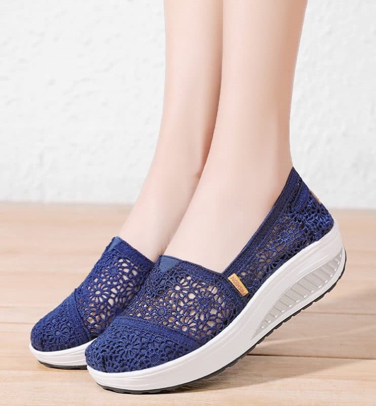 Women’s Breathable Lace Mesh Platform Shoes – Flory Market