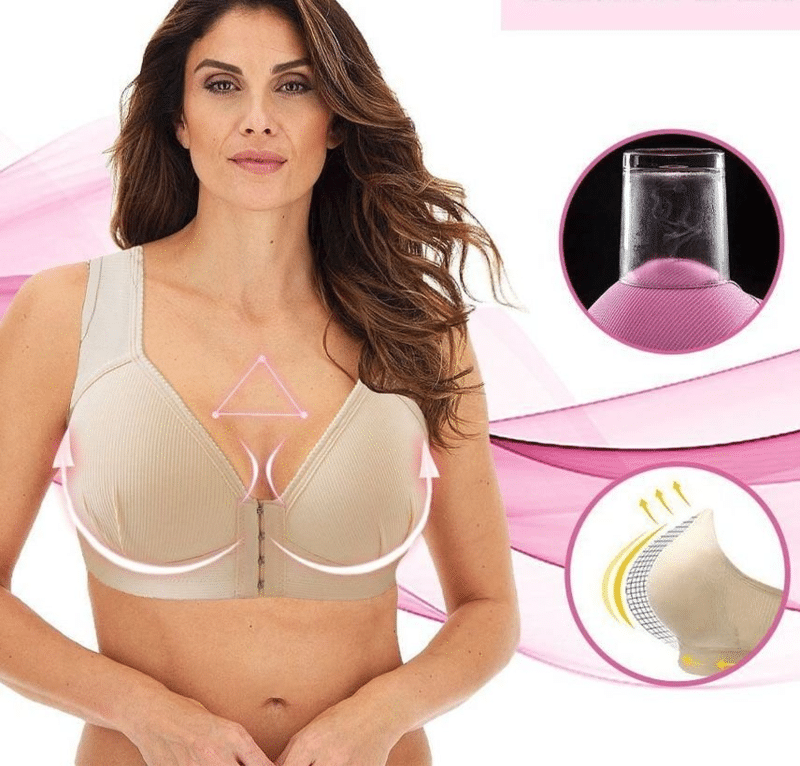 Weseelove Plus Size Sexy Push Up Bra Front Closure Butterfly
