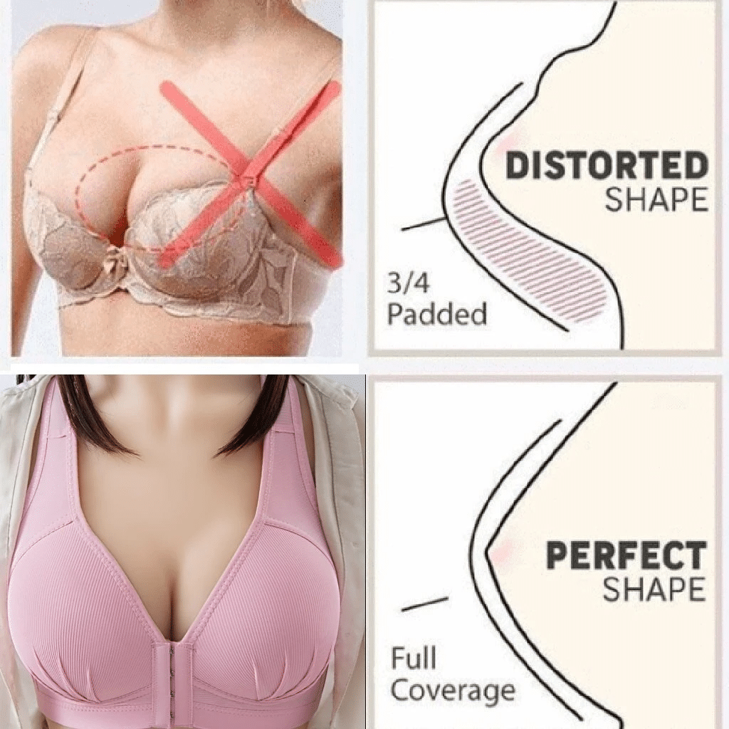 1 HOT SELLER – New Plus Size Sexy Push Up Front Closure Bra【Last 1 Day  Promotion】 – Flory Market